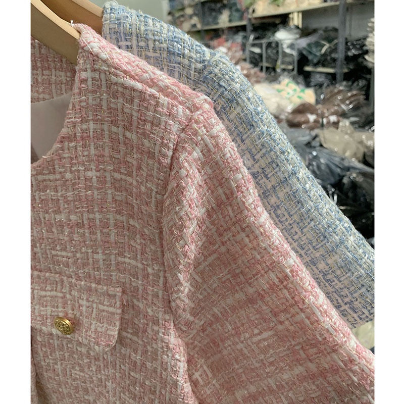 Áo Dạ Tweet Kẻ Viền Cổ Tròn Dáng Tiểu Thư M2054-TTQC168