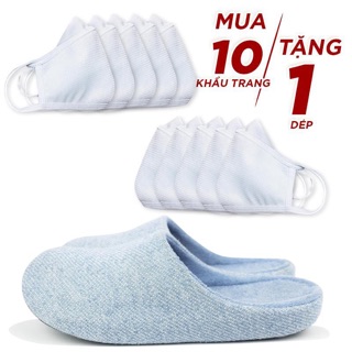 [Tặng dép đi trong nhà] Combo 10 khẩu trang vải 3 lớp kháng khuẩn chống Uv cao cấp Protech Mask tiêu chuẩn Intertek