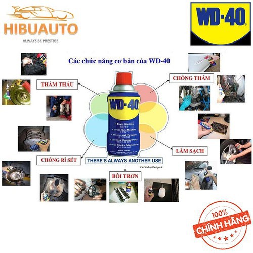 Chai xịt Bôi trơn, Làm sạch bề mặt, Thẩm thấu, Chống gỉ sét, Chống ẩm WD-40 191ml – 300ml – 412ml