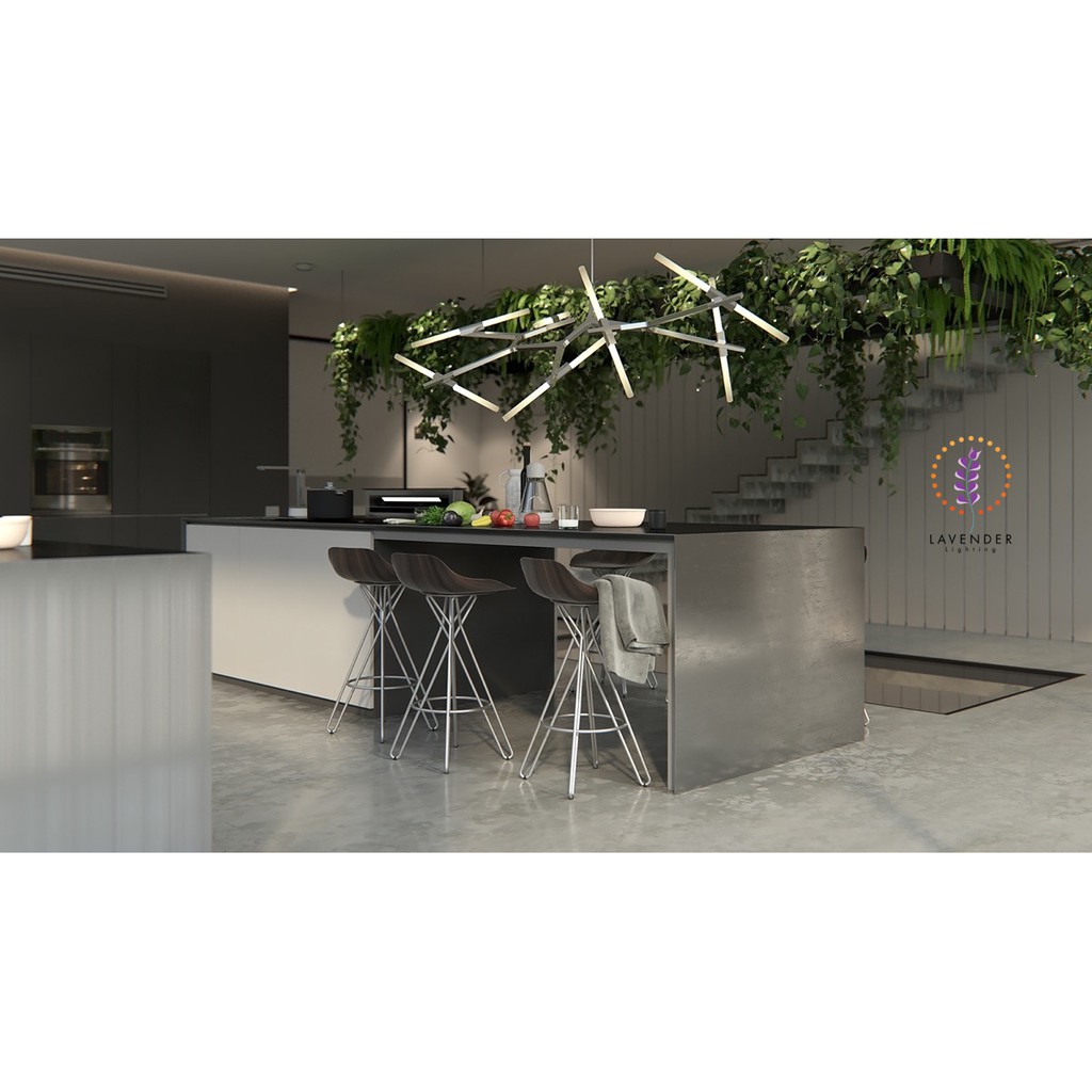 Đèn chùm thả cành nhiều thanh dài TH156