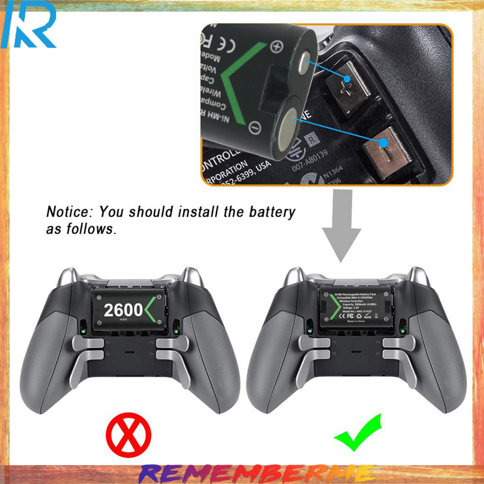 Bộ Sạc Pin 2x 2600mah Cho Tay Cầm Chơi Game Xbox One / S / X