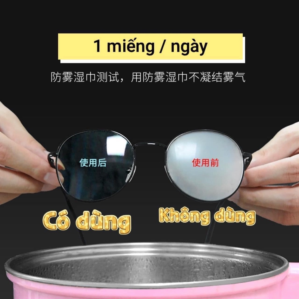 Khăn Lau Kính Nano Chống Bám Hơi Nước Miếng Lau Kính Chống Sương Mù Kính Cận Giấy Lau Kính Chống Mờ Sương