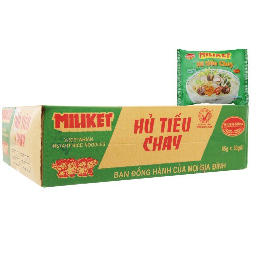 Hủ tiếu chay ăn liền Miliket thùng 30 gói x 65g