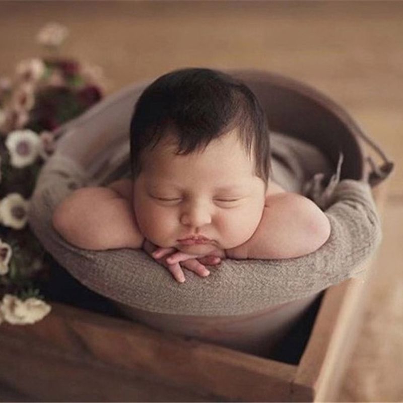 Chăn quấn co giãn mềm mại làm phụ kiện chụp ảnh cho bé sơ sinh