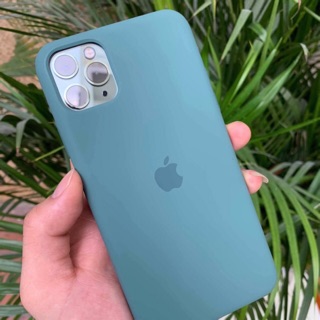 Ốp Silicone Chống Bẩn Màu Pine Green cho iPhone