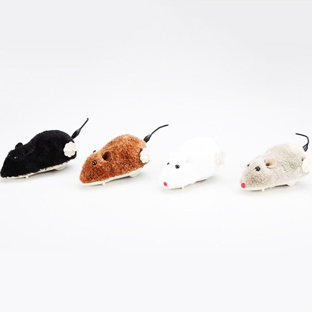 Đồ chơi chuột nhồi bông lên dây cót cho thú cưng