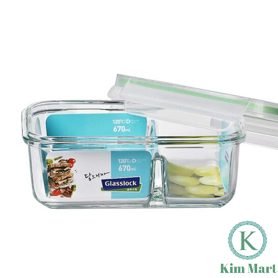 Hộp thủy tinh chia ngăn Glasslock MCRK067 670ml Hàn Quốc