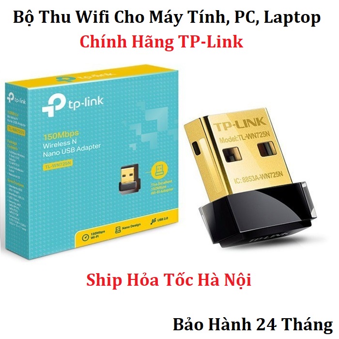 Bộ Thu Wifi Cho Máy Tính, PC, Laptop, Thiết Bị Thu Wifi TP-LINK USB TL-WN 725N-150MBPS Bảo Hành Chính Hãng 24 Tháng