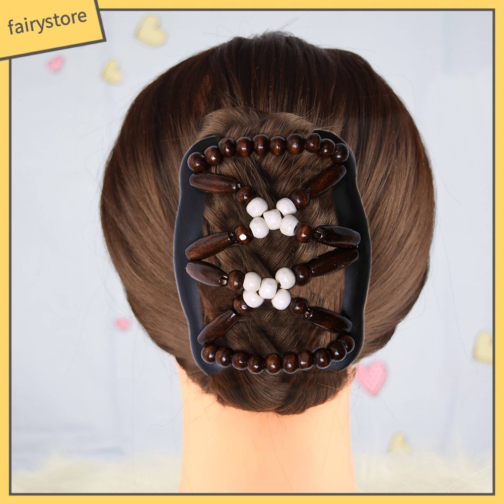 Lược Cài Tóc Hai Đầu Đính Hạt Gỗ Thời Trang Dành Cho Nữ