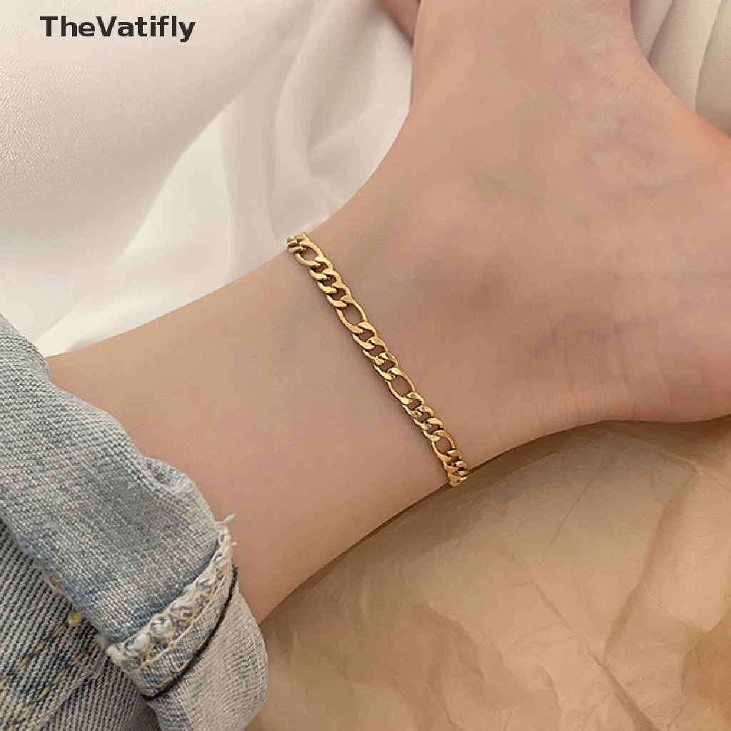 Lắc Chân Bằng Thép Không Gỉ Màu Sắc Vàng Thời Trang Dành Cho Nam Nữ