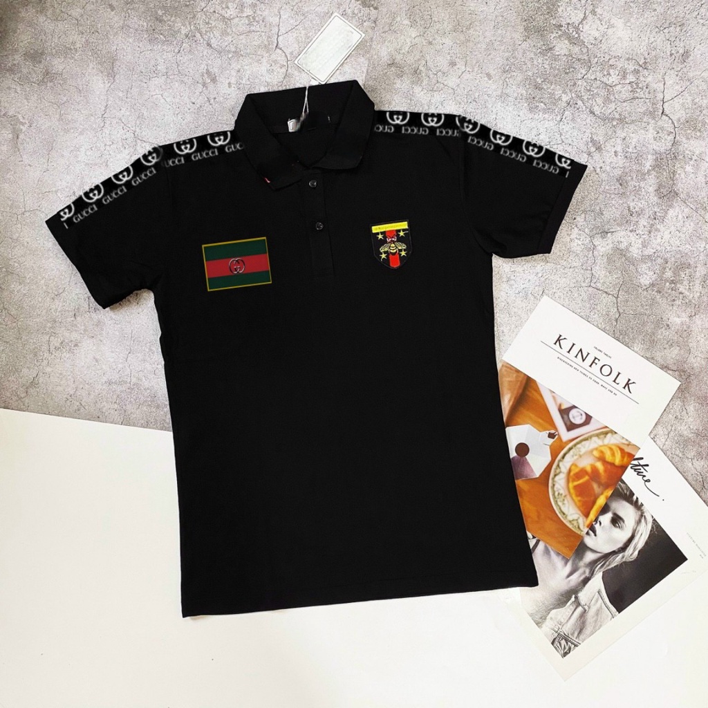 ÁO THUN POLO CỔ TRỤ HỌA TIẾT LOGO PHỐI HỌA TIẾT VAI ÁO PHÙ HỢP CHO CẢ NAM VÀ NỮ