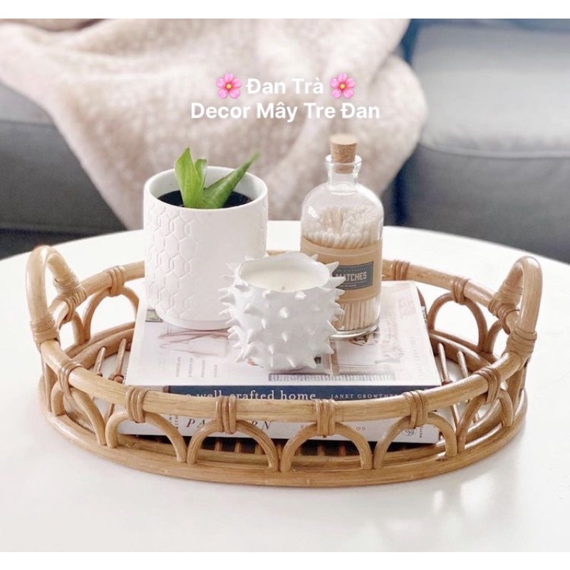 Khay Mây Song Cầu Vồng, Khay Mây Số 8 Có Quai, Bộ Khay Đựng Đồ Giá Rẻ, Décor ĐAN TRÀ, Nội Thất Mây Tre Đan