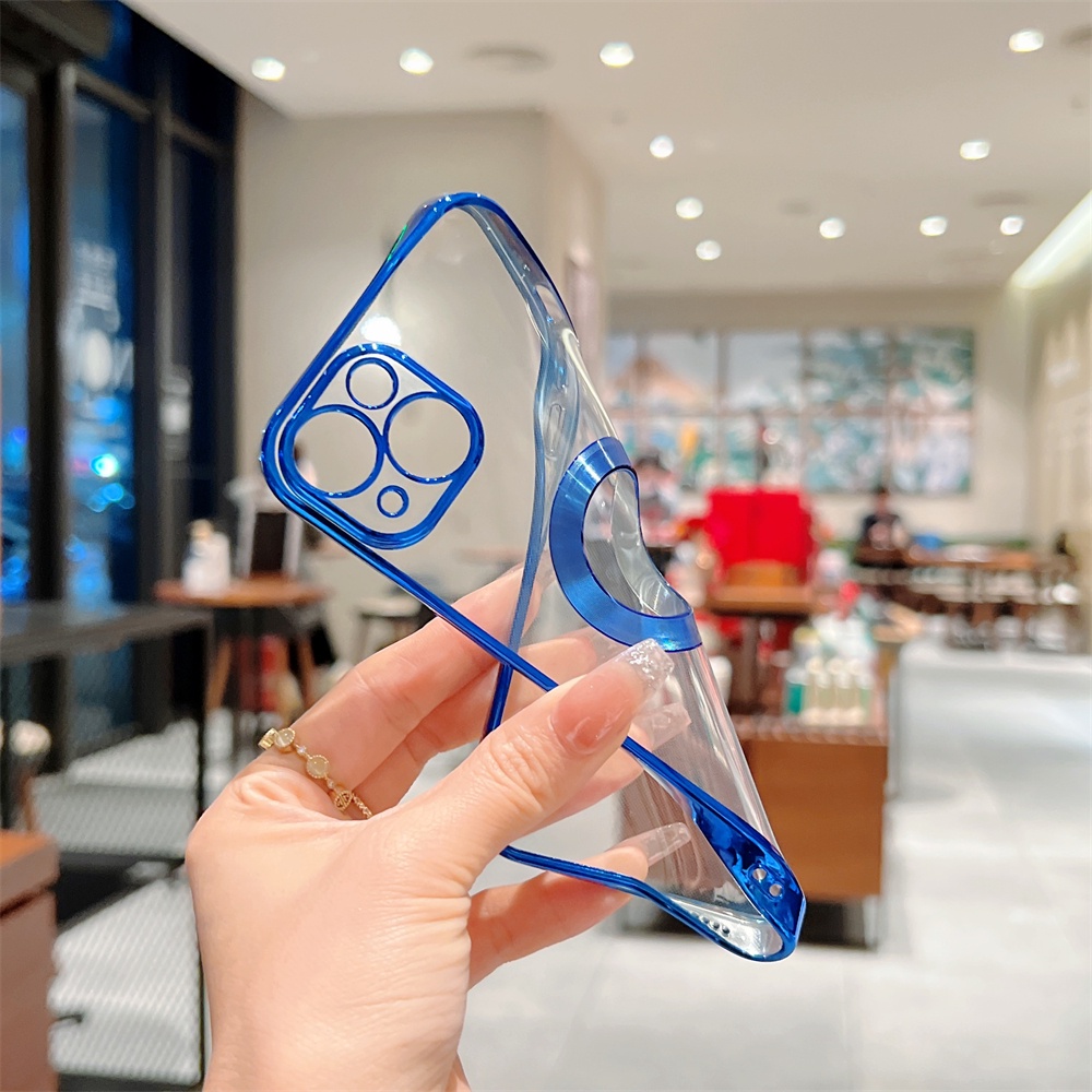 Ốp Điện Thoại Mềm Trong Suốt Chống Rơi Mạ Điện Cho iPhone 13 12 11 Pro Max Promax XS Max X 7 Plus 8 8Plus