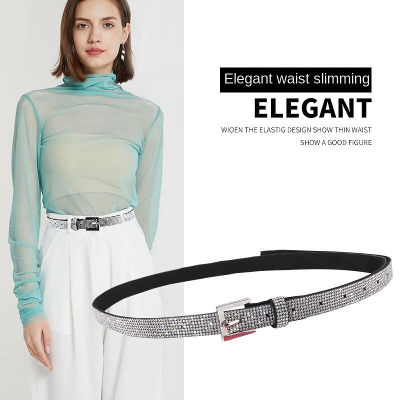 Toàn Bộ Thắt Lưng Đính Kim Cương Giả Cao Cấp Thời Trang Theo Phong Cách Âu Mỹ
