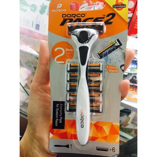 Dao cạo râu lưỡi kép Dorco Pace 2 tặng kèm 6 đầu