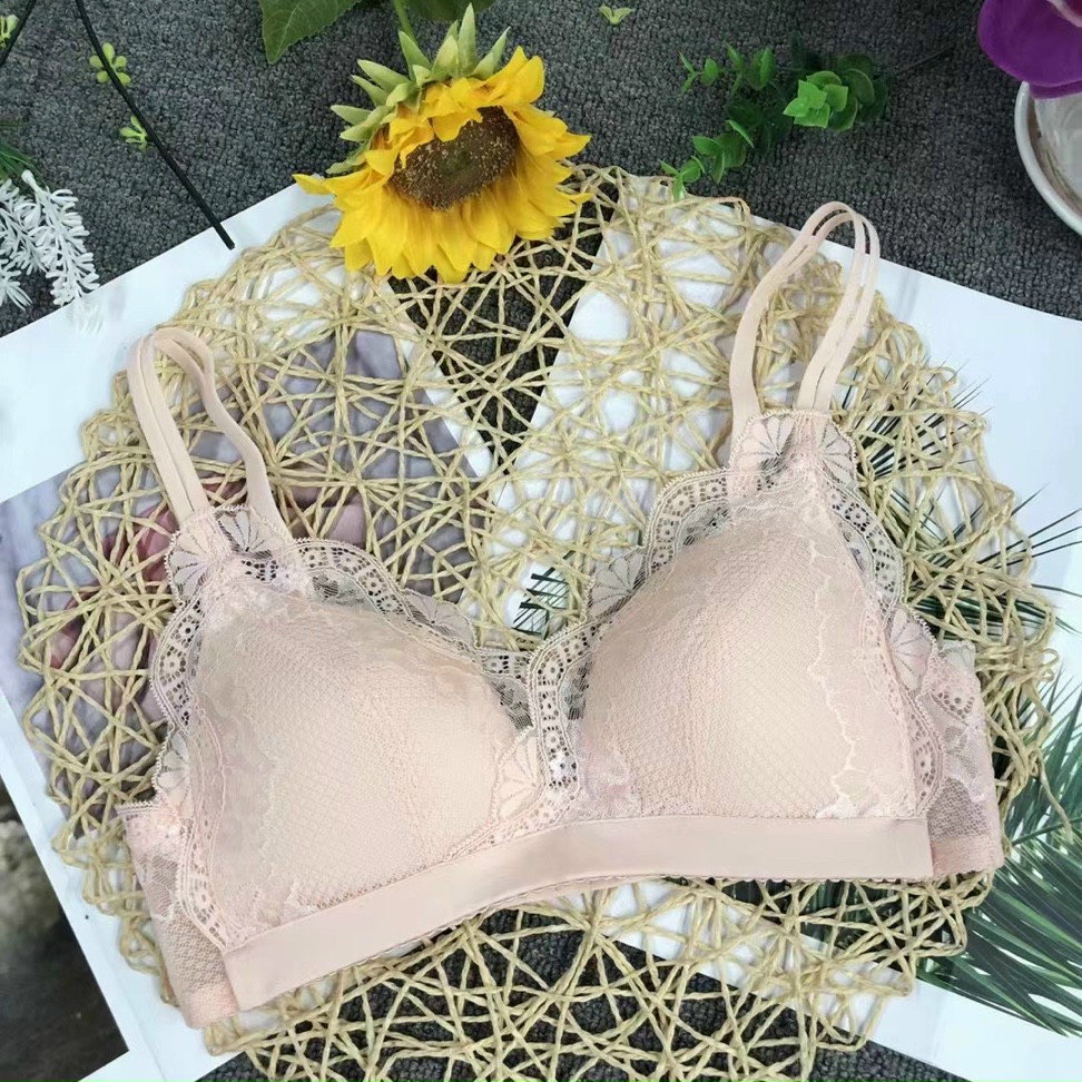 Sale 60%: lấy tương tác - Áo ngực cotton ren mềm KHÔNG GỌNG đệm nâng 0,5cm mẫu QC0012( size 34, 36,38 -bao chất sịn sò )