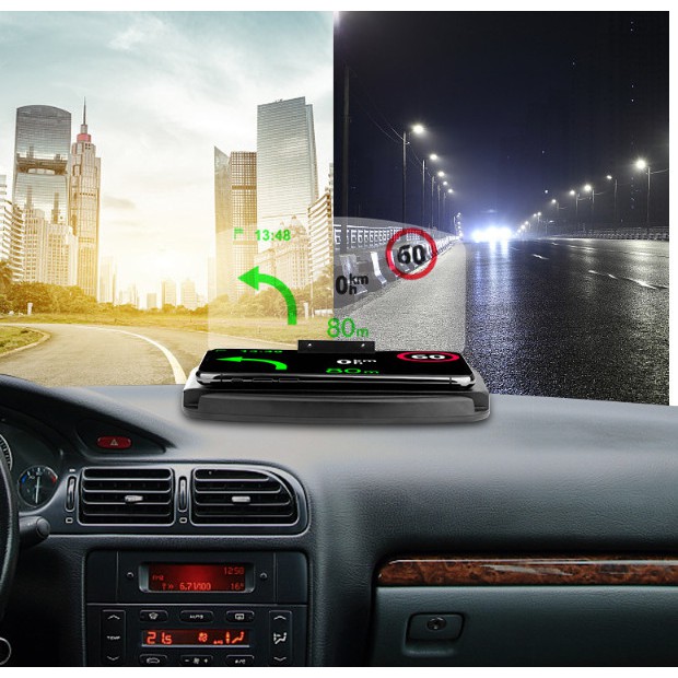 Giá đỡ kiêm sạc điện thoại không dây hỗ trợ hiển thị thông tin trên ô tô - HanruiOffical