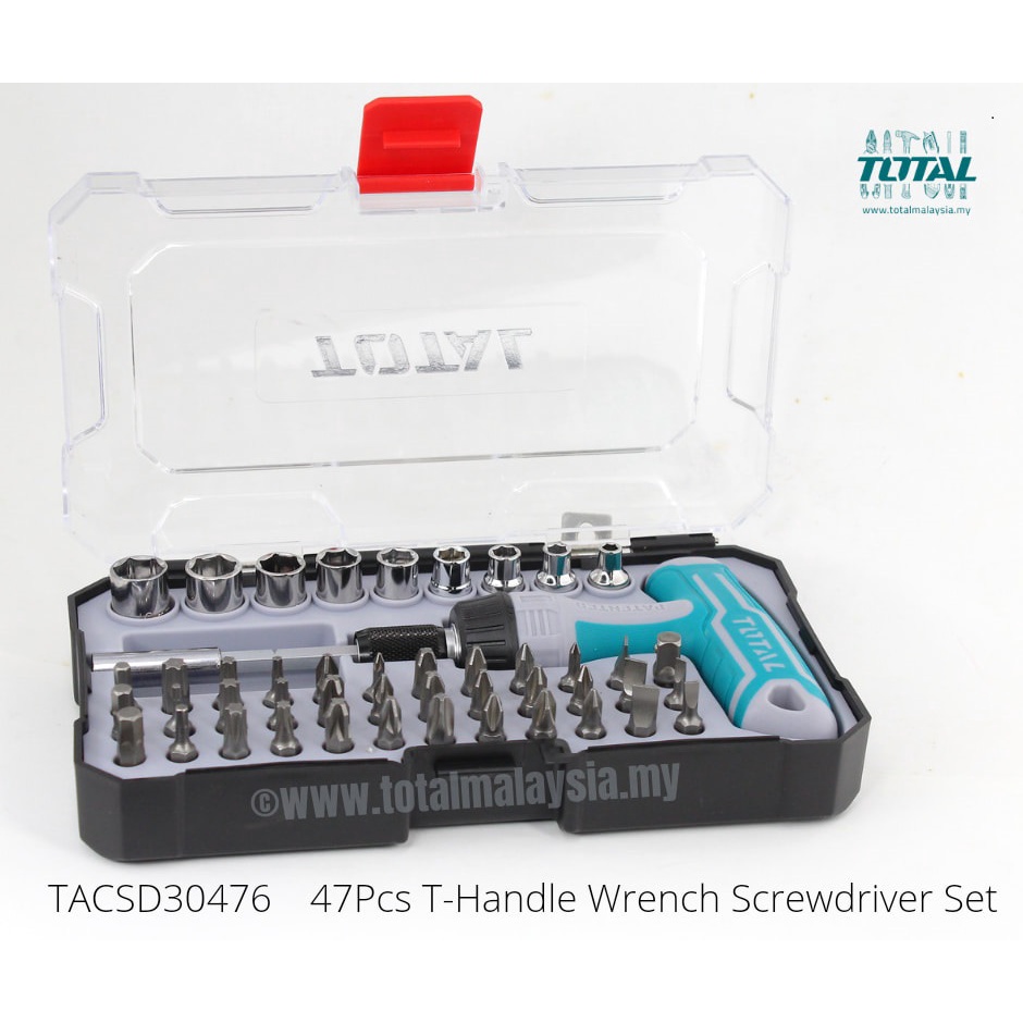Total TACSD30476 Bộ tua vít tay cầm chữ T 47 chi tiết