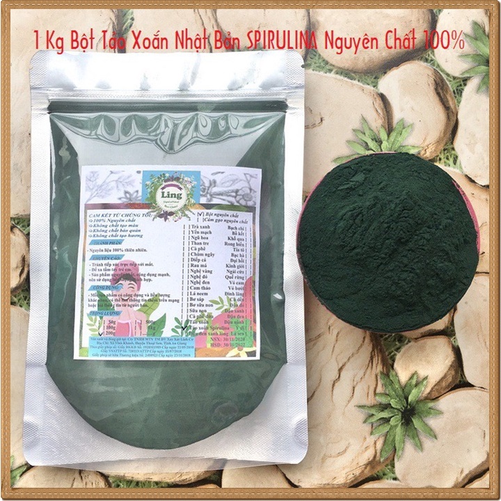 [Sỉ-Rẻ] [Hàng Cao Cấp] Bột Tảo xoắn Nhật Bản SPIRULINA 1 Ký sấy lạnh nguyên chất thiên nhiên 100% có giấy VSATTP và ĐKKD