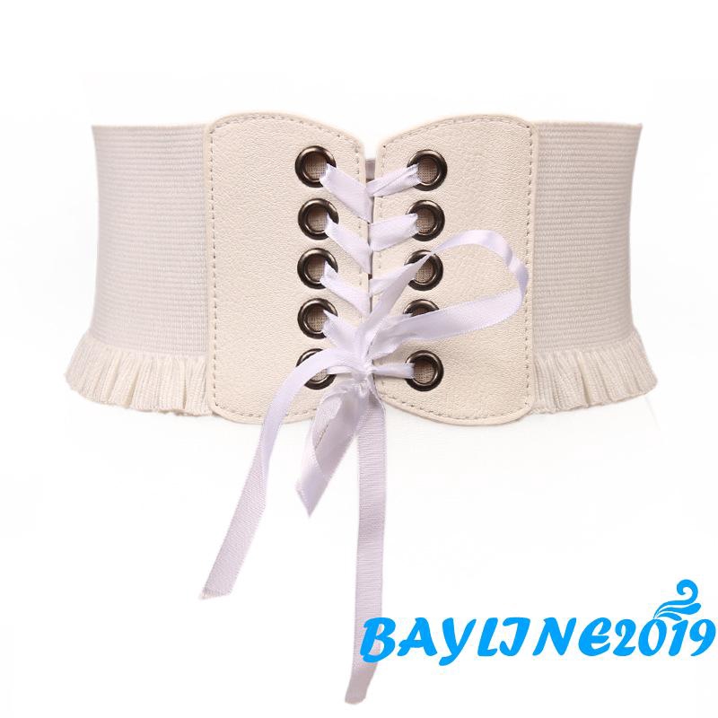 Đai lưng Corset màu đơn sắc phối dây tiện dụng cho nữ