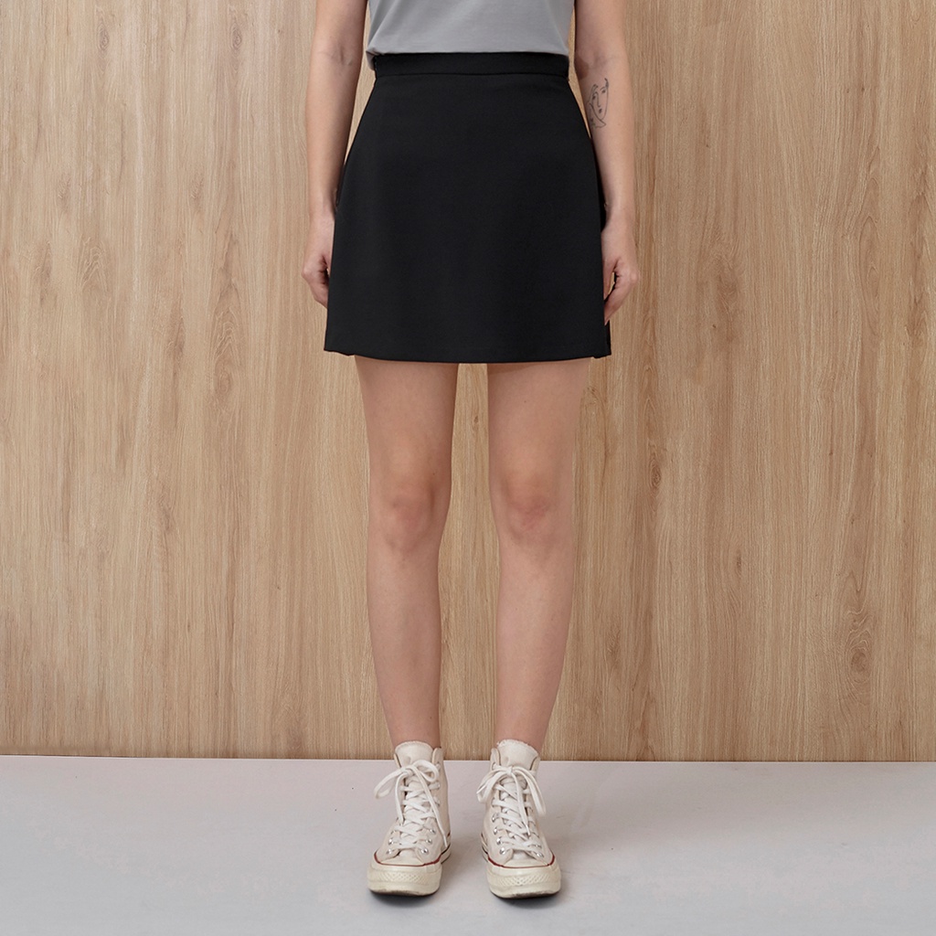Andabove - Chân váy nữ ngắn dáng chữ A - A Skirt - Màu Đen