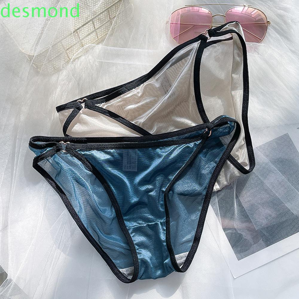 Quần lót lọt khe bằng lụa lạnh cotton hình trái tim thời trang quyến rũ cho nữ