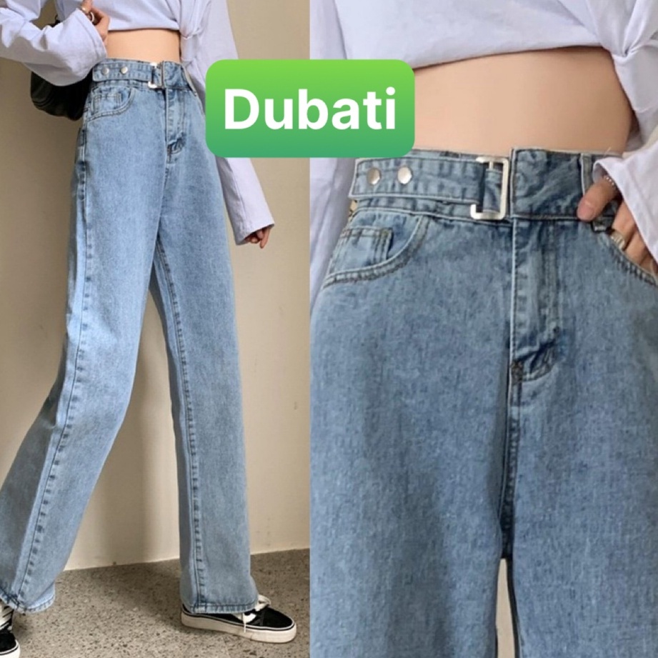 QUẦN BAGGY JEAN NỮ CHẤT BÒ ỐNG SUÔNG NÚT KIỂU MỚI LƯNG CAO NANG MÔNG NEW HOT TREND- DB 129- DUBATI FASHION