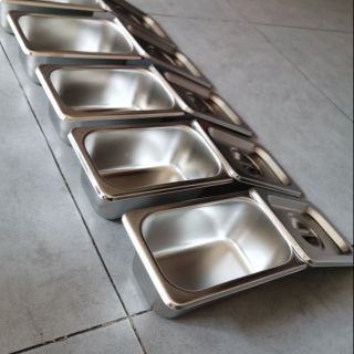 Combo 4 khay inox GN 1/9X6,5 CÓ NẮPLOAIJ