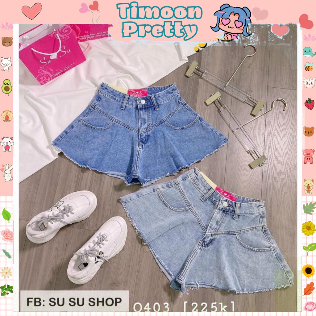 Quần Jean Short Nữ Ống Rộng Lưng Cao Retro Form Rộng Hàn Quốc Hot