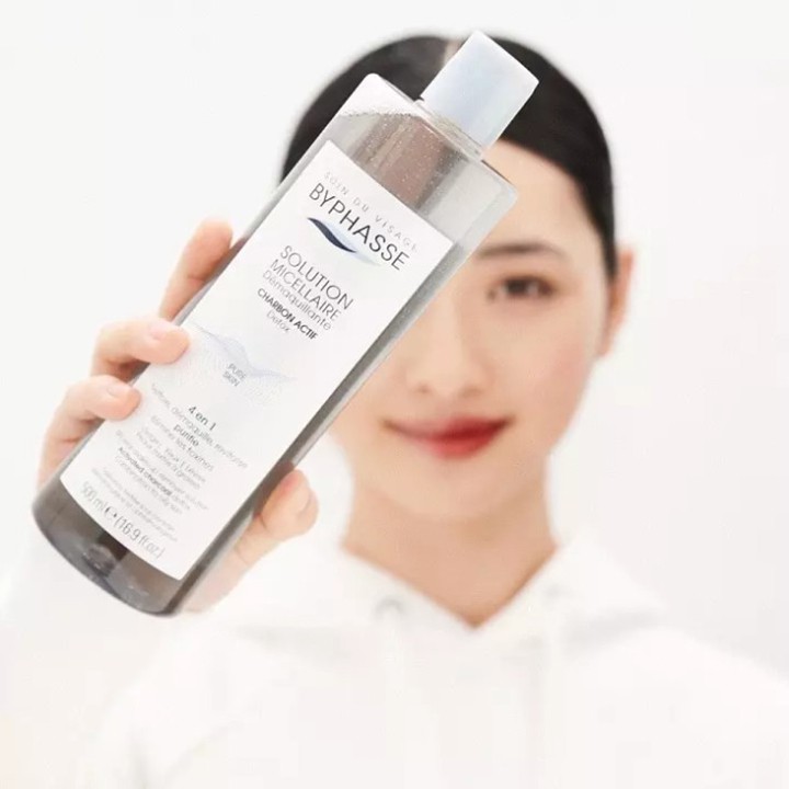 Nước Tẩy Trang Byphasse Than Hoạt Tính Charbon Micellar Make-up Remover Solution 500ml