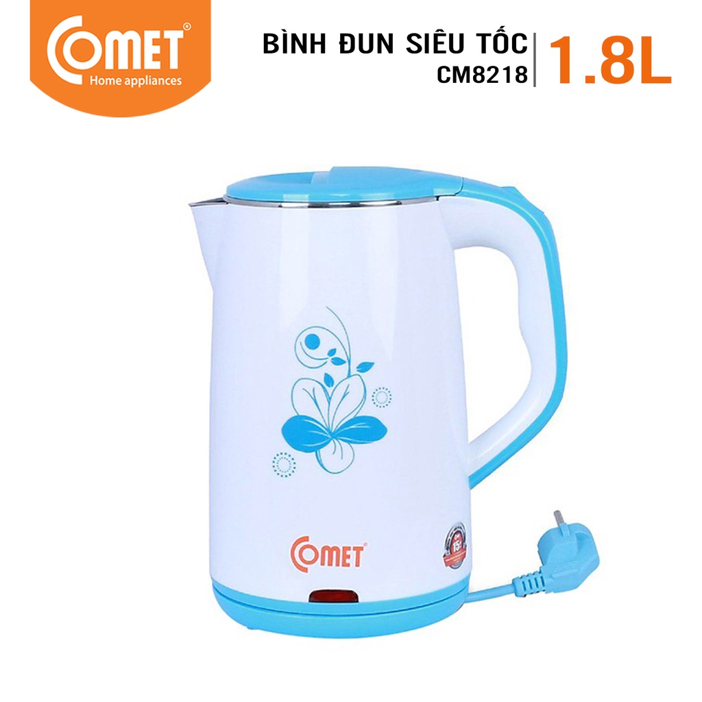 Bình đun siêu tốc inox 304 1.8L Comet CM8218N