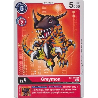 Thẻ Bài Digimon Greymon - EX1-004 - Uncommon
