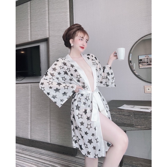 Áo Choàng chiffon phối satin kèm quần mã 02 from dưới 68kg