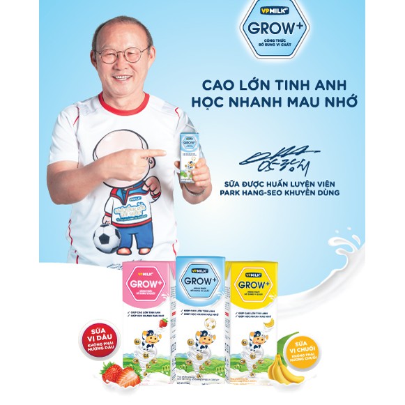 [Mã 267FMCGSALE giảm 8% đơn 500K] [Set 4 Hộp 110ml] Sữa Tiệt Trùng VPMilk Grow+ Vị Dâu, Vị Chuối 110ml