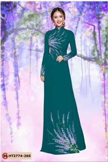 Vải áo dài hoa lavender