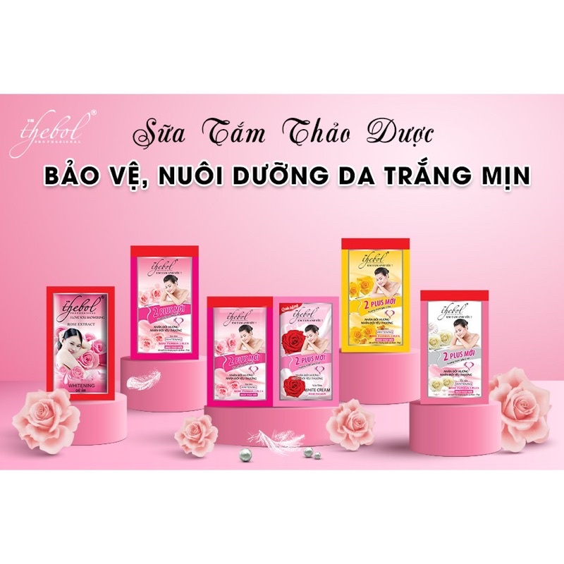 Sữa tắm thebol hương hoa hồng giữ ẩm gói lẻ