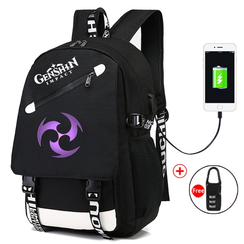 Túi xách Genshin Impact Schoolbag của Thiên Chúa khuôn viên trường học sinh viên ba lô nam và nữ ba lô quà tặng sức chứa lớn SOAK