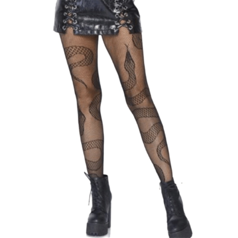 Quần Tất Lưới Họa Tiết Hoạt Hình Phong Cách Punk Harajuku Quyến Rũ Cho Nữ