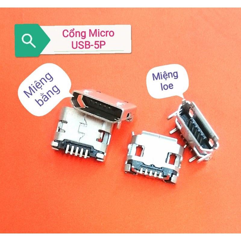 Cổng Micro USB 5P SMD chân dán mạ vàng 1 chiếc