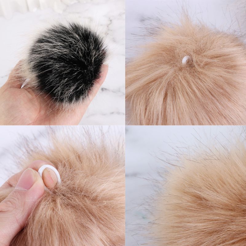 Bộ 14 Quả Cầu Lông Nhân Tạo 10cm Kèm Dây Thun Co Giãn Dùng Để Đan Len DIY