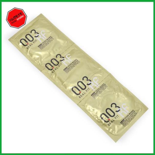 Bao cao su Okamoto 0.03 Real Fit Mỏng Với Khả Năng Co Rút Giúp Ôm Sát Hộp 3 cái