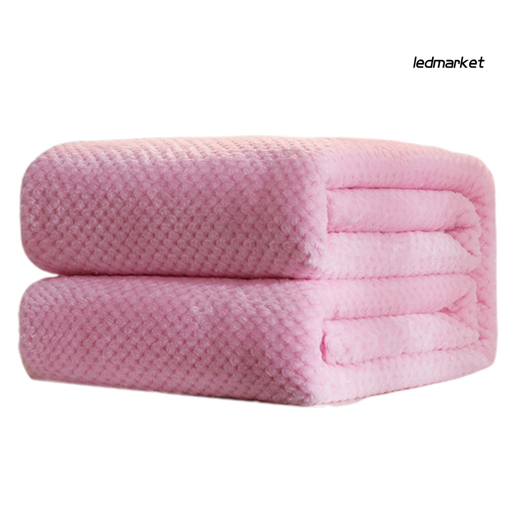 Chăn lưới mắt dứa bằng vải flannel mềm mại giữ ấm trong mùa đông dùng cho giường ngủ/ghế sofa