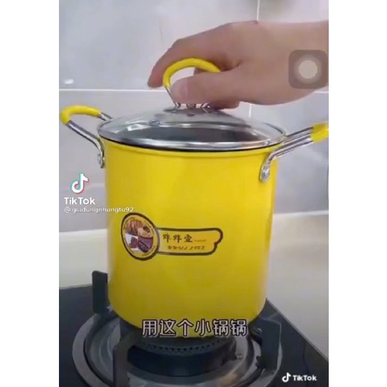 Nồi chiên ngập dầu chống dính, nồi chiên chính hãng, có nắp đậy ngăn dầu bắn ra ngoài