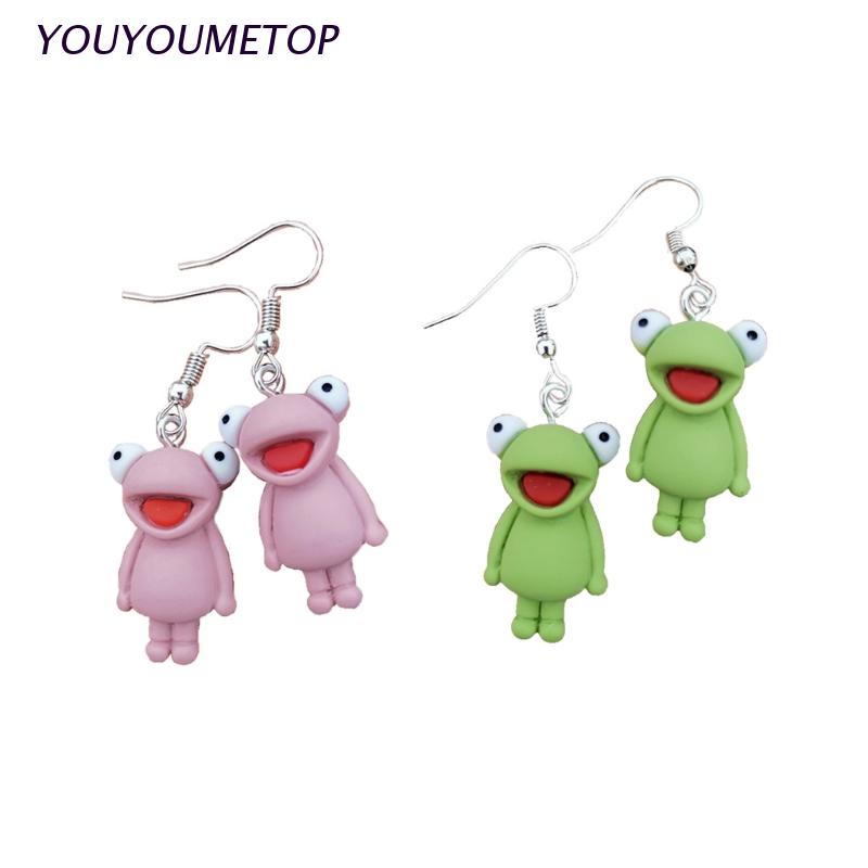 Bông tai lủng lẳng phối hình chú ếch vui nhộn sáng tạo dành cho nữ