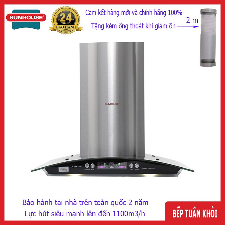 Máy hút mùi kính cong Sunhouse SHB6626-70cm