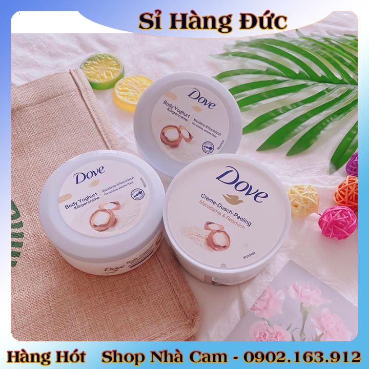 Tẩy tế bào chết, tẩy da chết body DOVE và dưỡng thể body nội địa Đức, Đủ Bill và Review