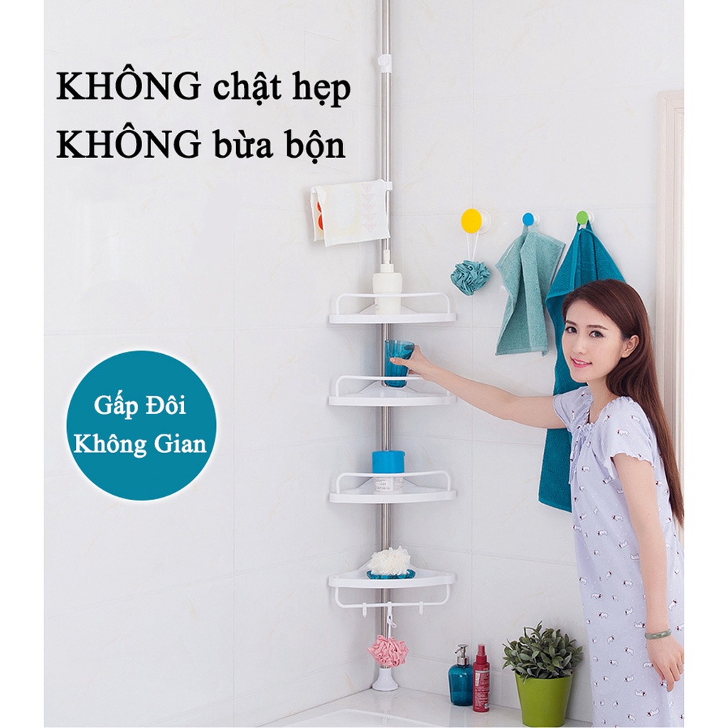 KỆ ĐỂ ĐỒ 4 TẦNG - Gọn gàng, tiết kiệm không gian, diện tích, có thể di chuyển, dễ lắp đặt- nhà tắm, nhà bếp,...