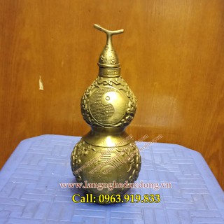Hồ lô bát quái phong thủy bằng đồng cao 18cm, bán hồ lô bằng đồng