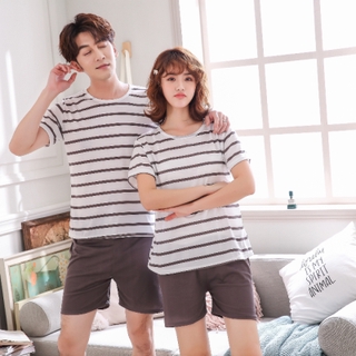 Unisex đồ ngủ Đồ ngủ đôi nam nữ thời trang hoạt hình dễ thương, bộ đồ mặc nhà bằng vải cotton