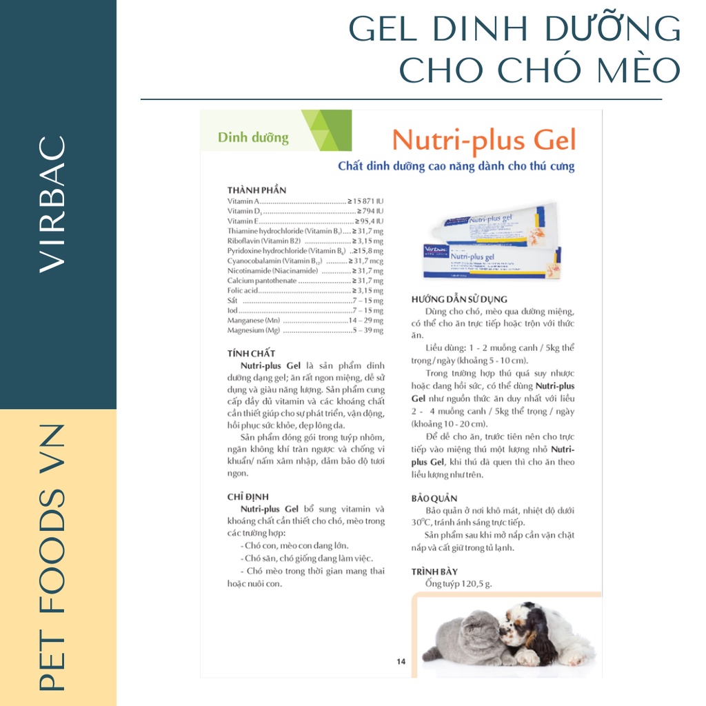 Gel dinh dưỡng cho chó mèo VIRBAC Nutri-plus Gel 100g